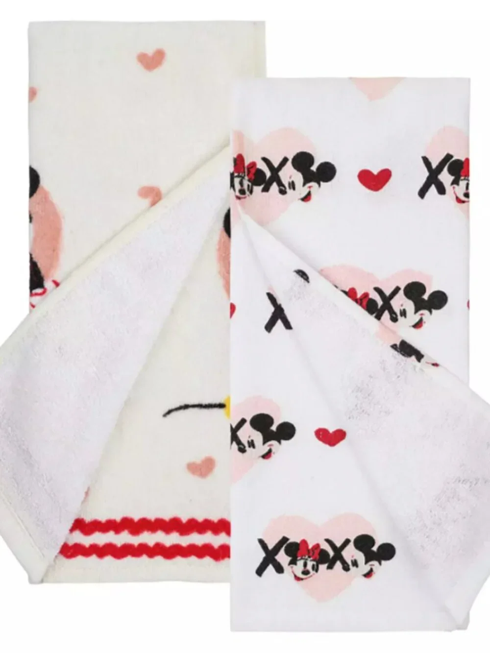 Disney Mickey Minnie Valentine Kitchen Towels 2 Pack XOXO Hearts 15x26